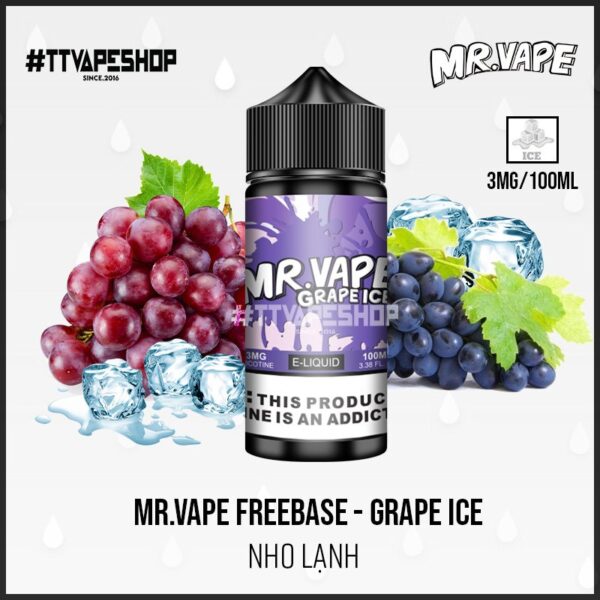 Mr Vape E-liquid 3MG-6MG/100ML- Grape Ice – Nho Lạnh
