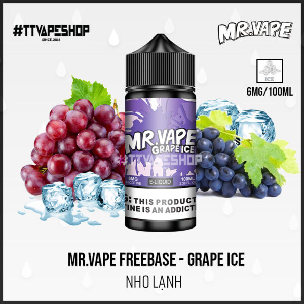 Mr Vape E-liquid 3MG-6MG/100ML- Grape Ice – Nho Lạnh - Image 3