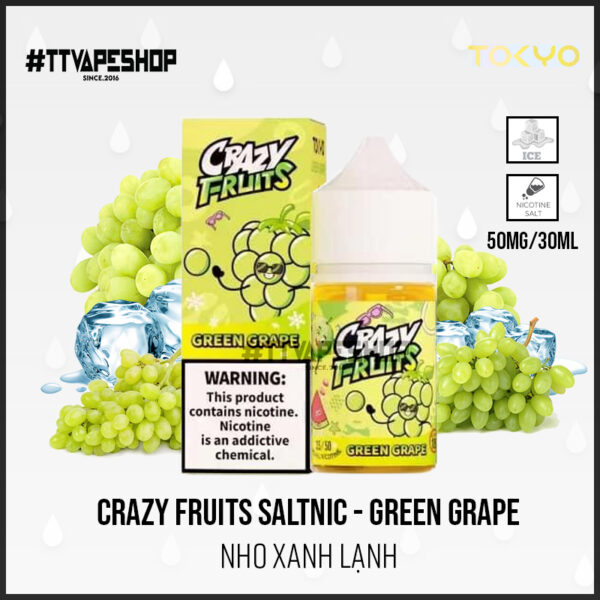 Crazy Fruits 35mg/30ml Green Grape   Nho Xanh Lạnh - Image 2