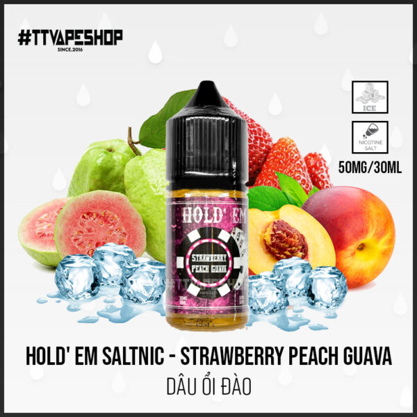 Hold  Em ( 30-50mg/30ml ) Strawberry Peach Guava   Dâu Ổi Đào - Image 3