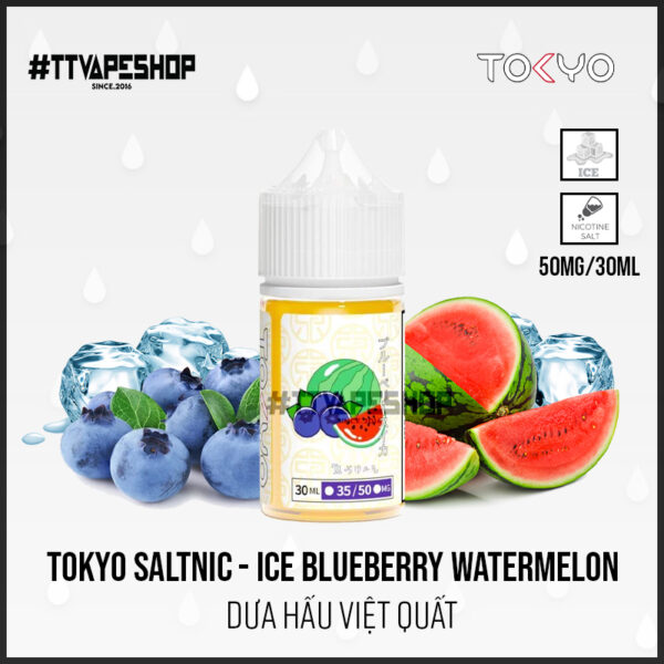 Tokyo Saltnic 35mg/30ml   Ice Blueberry Watermelon   Dưa Hấu Việt Quất - Image 2